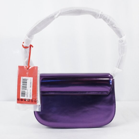 Diesel 1DR Top Handle Shoulder Bag In Purple Mirrored Leather - NWT & Dust Bag - Picture 6 of 12